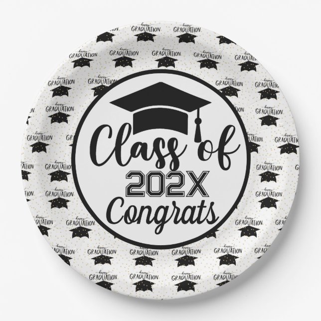 Class Of Yearly Graduation  Paper Plate (Front)