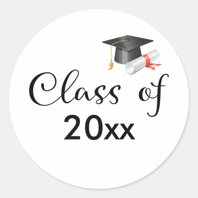 Class of Your Custom Graduation Year Classic Round Sticker (Front)