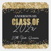 Class Reunion Black and Gold Glitter