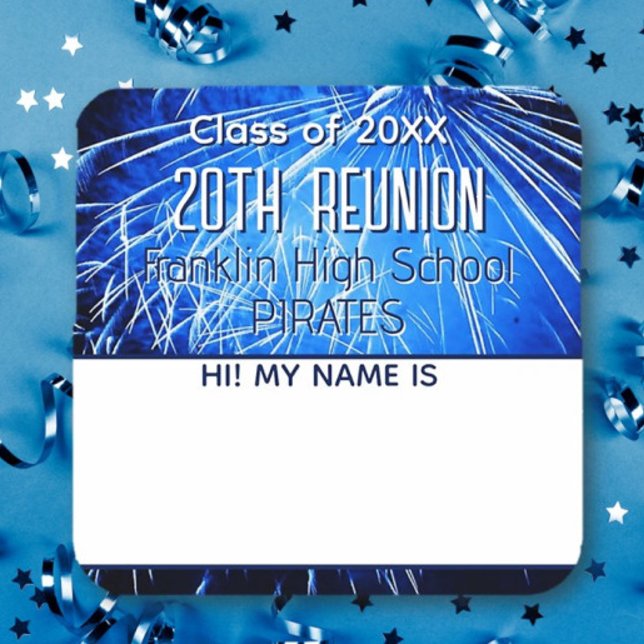 Class Reunion blue Name tag Sticker (Creator Uploaded)