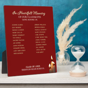Class Reunion Classmate Memorial Plaque