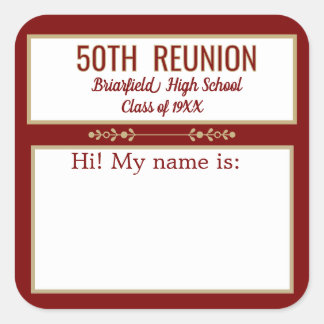 Class Reunion custom Name badge stickers