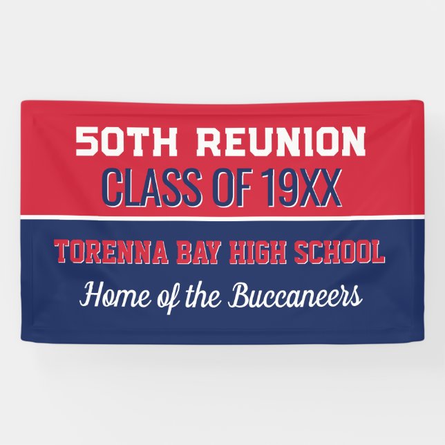 Class Reunion! CUSTOMIZED 50th Reunion banner (Horizontal)