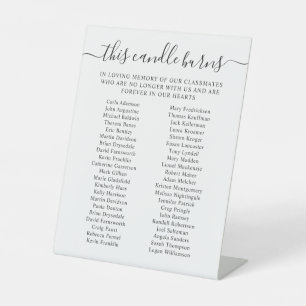Class Reunion In Memory Names Candle Pedestal Sign