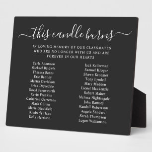 Class Reunion In Memory Names Candle Sign Plaque