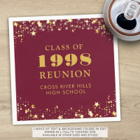Class Reunion Maroon Gold Personalised