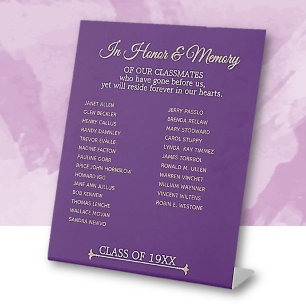Class Reunion Memorial Tribute  Pedestal Sign
