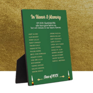 Class Reunion Memorial Tribute tabletop Plaque