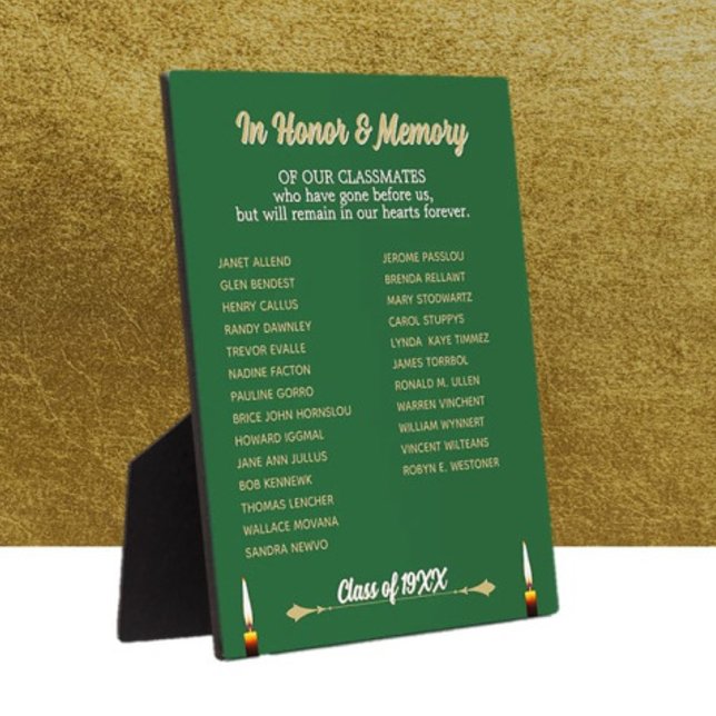 Class Reunion Memorial Tribute tabletop Plaque (Creator Uploaded)