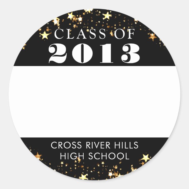 Class Reunion Name Tag Gold Stars Custom Colour (Front)