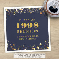 Class Reunion Navy Blue Gold Personalised