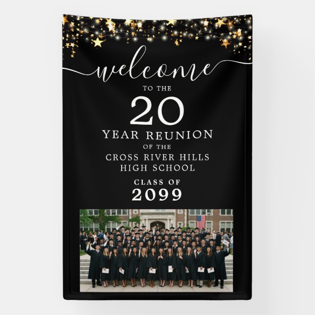 Class Reunion Photo Welcome Custom Colour Banner (Vertical)