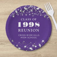 Class Reunion Purple Silver Stars Personalised