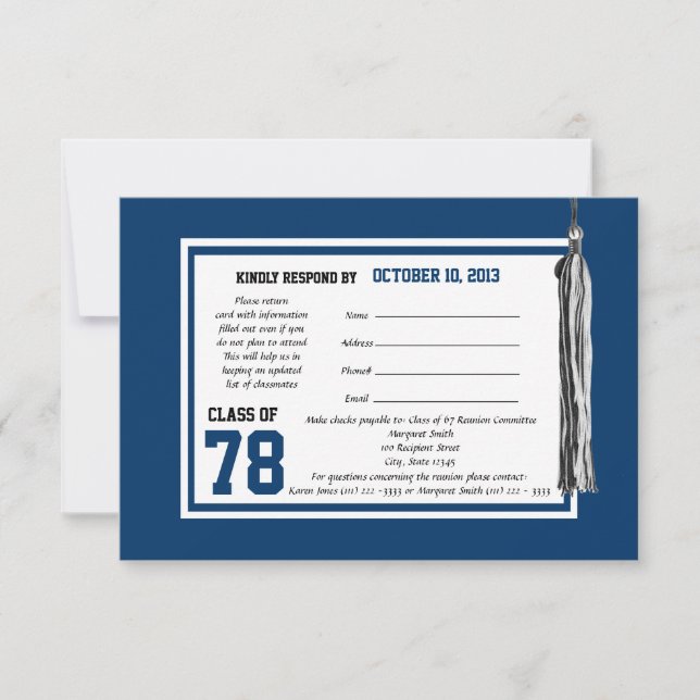 Class Reunion Response Card (Front)