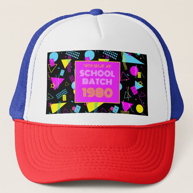 Class Reunion Retro School 80's Style   Trucker Hat (Front)