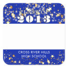 Class Reunion Royal Blue Gold Stars Name Tags