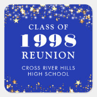 Class Reunion Royal Blue Gold Stars Personalised