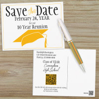 Class Reunion Save The Date Orange Cap QR Code