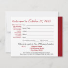 Class Reunion Varsity Stripe Response Card