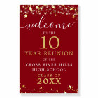 Class Reunion Welcome Red Gold Stars Script