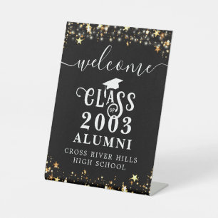 Class Reunion Welcome Sign Black Gold