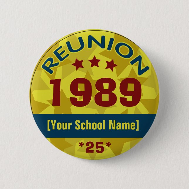 Class Reunion with Stars customisable 6 Cm Round Badge (Front)