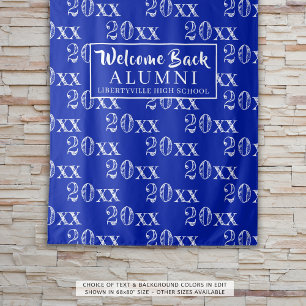Class Reunion Year Royal Blue Photo Prop Backdrop Tapestry