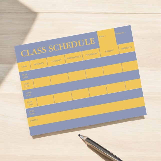 Class Schedule Academic Planner Stationery (Creator Uploaded)