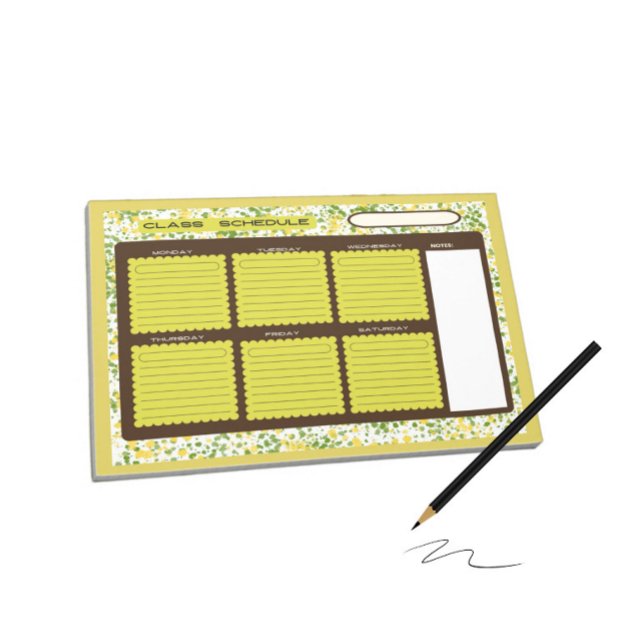 Class schedule  notepad (Creator Uploaded)