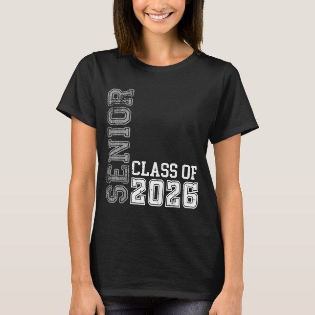 Class Senior Graduation Student Illustration T-Shirt (Front)