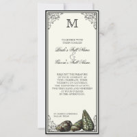 Class Shells Black and Cream - Wedding Invitation