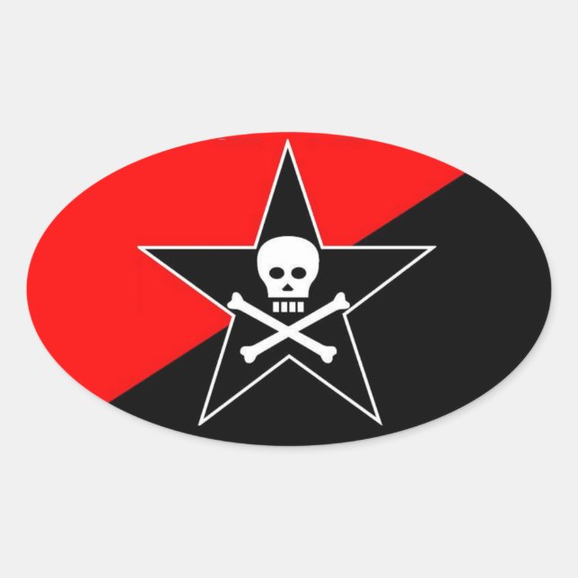 class war anarchist oval sticker (Front)