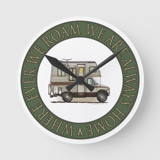 ClassC Camper RV Magnets Round Clock (Front)