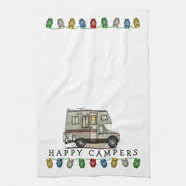 ClassC Camper RV Magnets Tea Towel (Vertical)