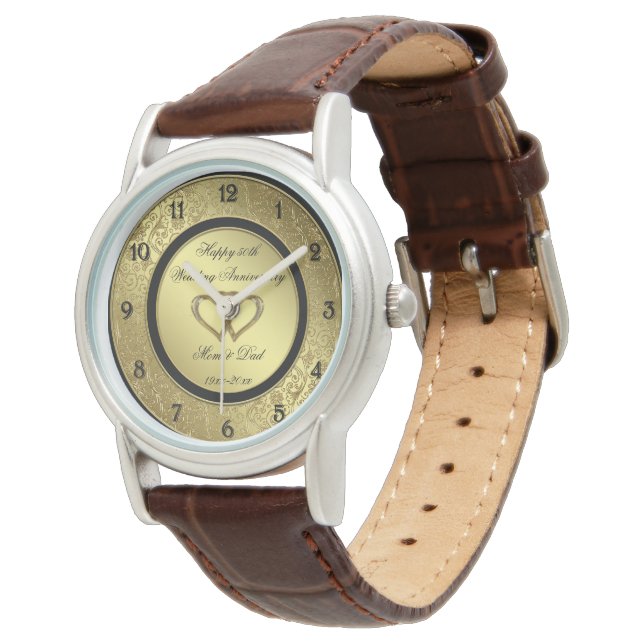 Classc Golden Wedding Anniversary Watch (Angled)