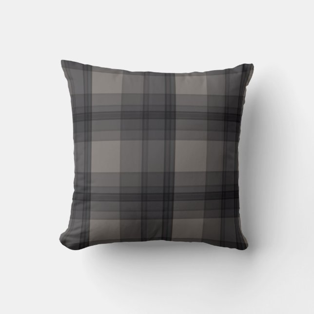 Classi Grey/Black Plaid Cushion (Front)
