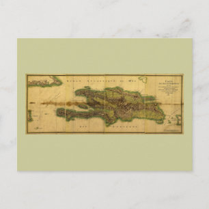 Classic 1805 Antiquarian Map of Hispaniola Postcard