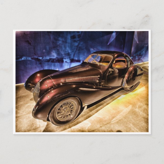 Classic 1937 classic vintage vehicle car postcard (Front)