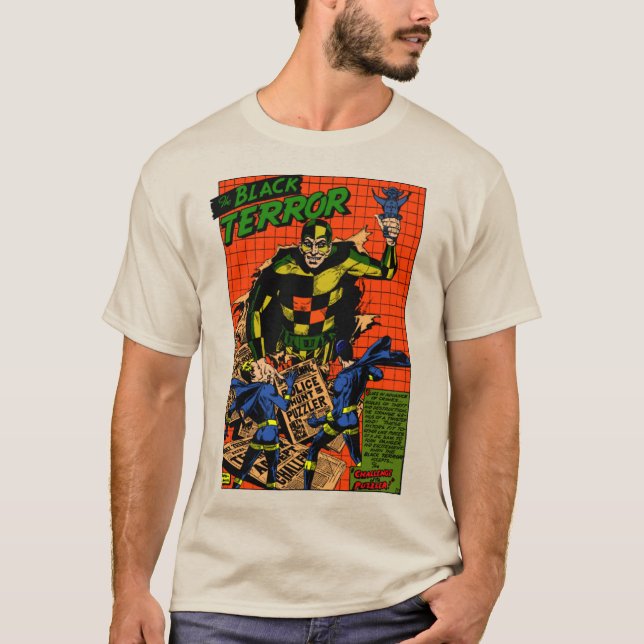 Classic 1940's The Black Terror T-Shirt (Front)