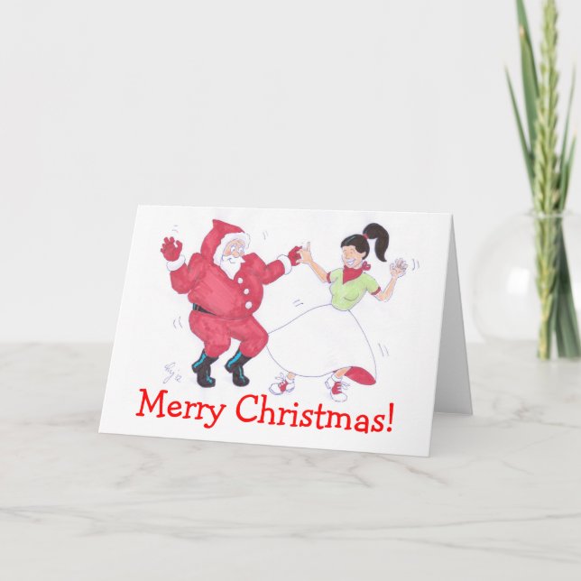 Classic 1950s Jive Dancing Christmas card (Front)