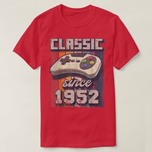 Classic 1952 70th Birthday Retro Video Game Contro T-Shirt (Design Front)
