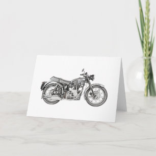 Classic 1952 Velocette Venom Motorbike Drawing Card