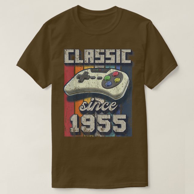 Classic 1955 67th Birthday Retro Video Game Contro T-Shirt (Design Front)
