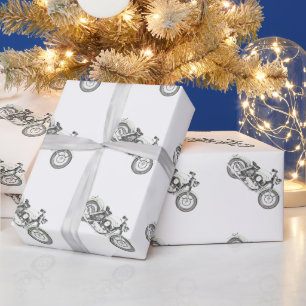 Classic 1957 Sportster Motorcycle Illustration Wrapping Paper