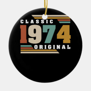 Classic 1974 Original 48th Birthday 48 Year Old Ceramic Tree Decoration