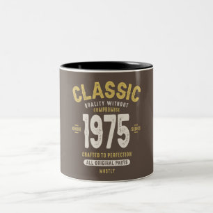 Classic 1975 - 47th birthday Retro Vintage Two-Tone Coffee Mug
