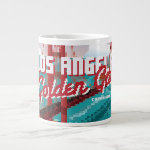 Classic 1980s L.A Golden Gate Video game box art Large Coffee Mug