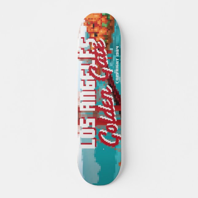 Classic 1980s L.A Golden Gate Video game box art Skateboard (Front)