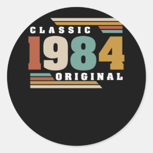 Classic 1984 Original 38th Birthday 38 Year Old Round Sticker