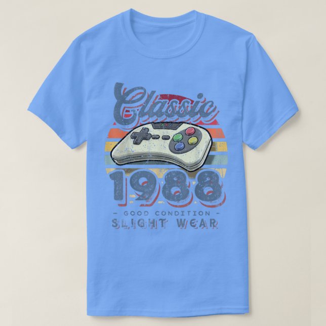 Classic 1988 34th Birthday Retro Video Game Contro T-Shirt (Design Front)
